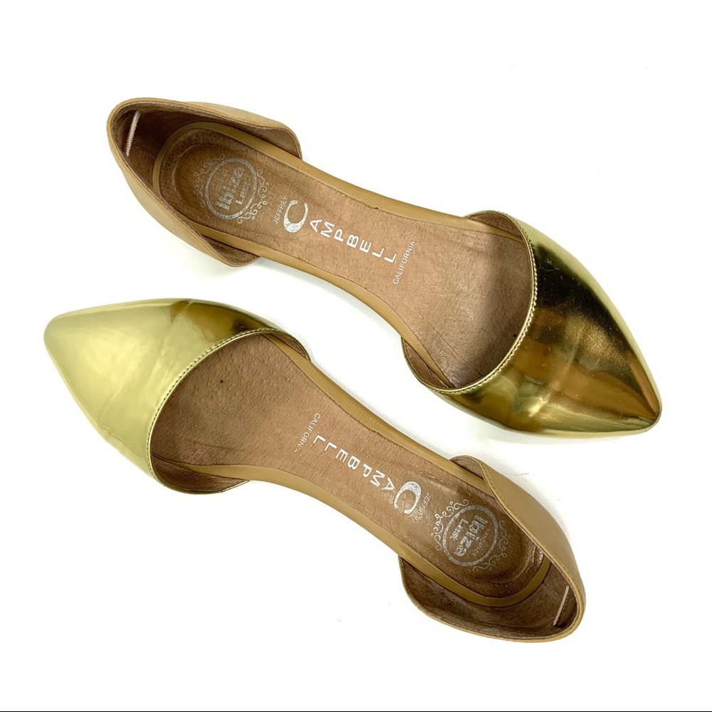 Jeffrey Campbell In Love d'Orsay gold abd tan Flats
